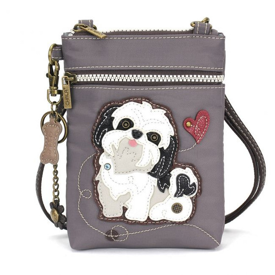 Shih Tzu - CV-Venture mobile phone xBody Bag - Grey  - Nylon/ Faux Leather