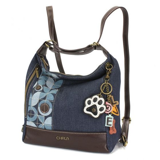 Retro Convertible Bag - Paw+Love - Denim - Canvas/Faux Leather