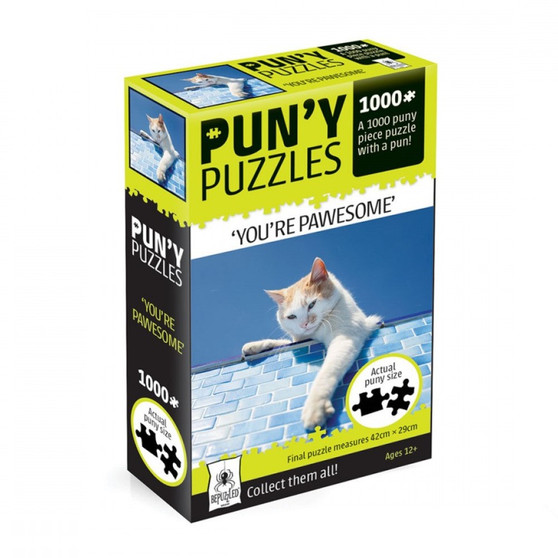 Puny Puzzle - You're Pawsome - Cat puzzle - 1000 Pieces