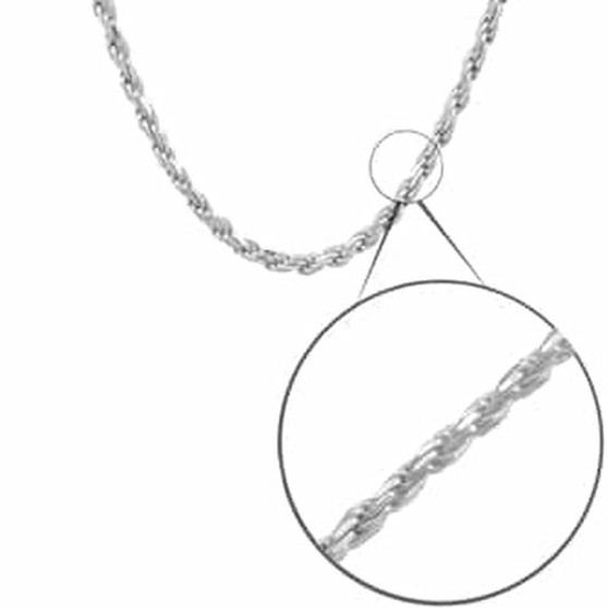 Rope Chain - Diamond Cut - 1.75mm - 50cm -  925 Silver
