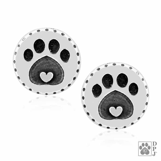 K-9 Cute Ear Studs -  recycled .925 Sterling Silver