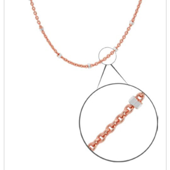 Rose Gold over Sterling Silver Chain - 0.6mm - 45cm