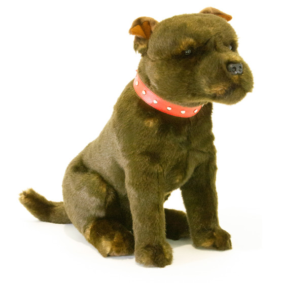 Brindle Staffy Dog Plush toy - Scooter - 32 cm