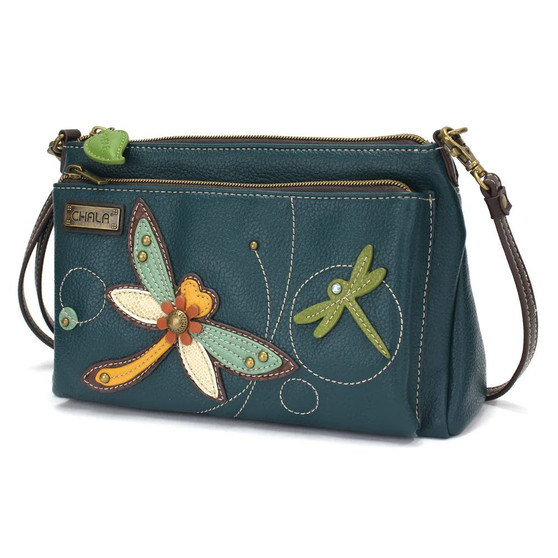 Dragonfly - Deluxe Cross Body Bag - Turqoise - Faux Leather