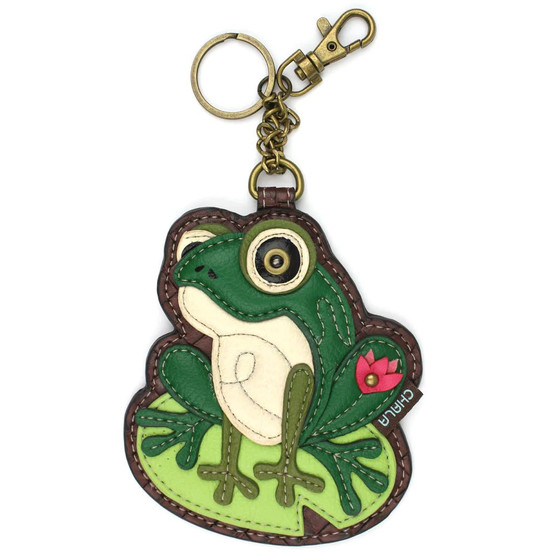 Key Ring/Bag Charm with coin purse - Lili Frog - Faux Leather