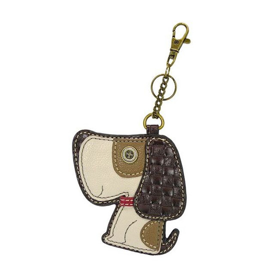 Key Ring/Bag Charm with coin purse - Toffee Dog - Faux Leather