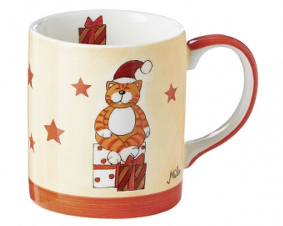 Mila Cat Mug - Oommh cat with presents - 280 ml - Christmas Mug