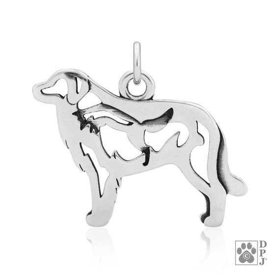 Great Pyrenees w/Fox Necklace, Body pendant  - recycled .925 Sterling Silver