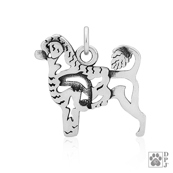 Portuguese Water Dog, Lion Cut Necklace, Body pendant - recycled .925 Sterling Silver