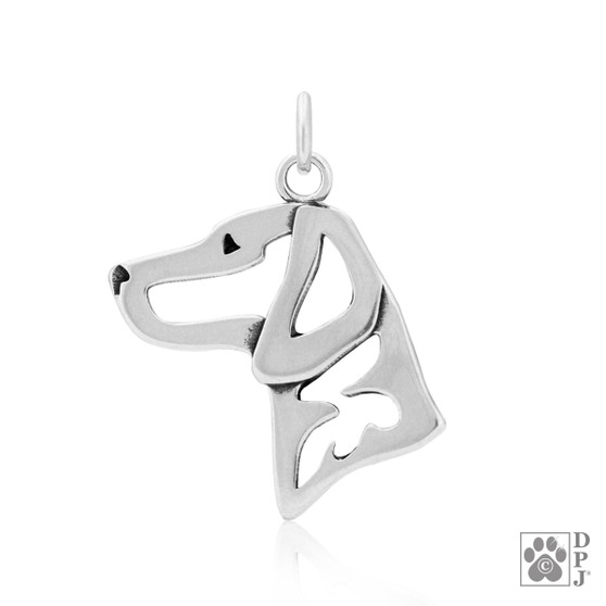 Vizsla necklace, pendant, Hungarian Vizsla necklace, head pendant, Vizsla Sterling Silver charm