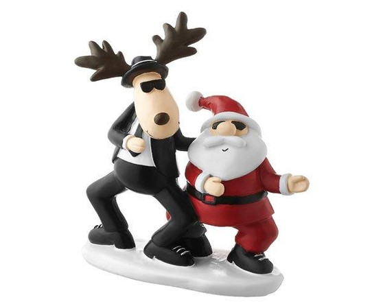 Mila Cool Blues Moose Dancing with Santa -18 cm