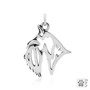 Scottish Terrier, Head - Necklace, pendant - recycled .925 Sterling Silver