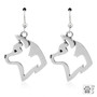 Akita, Earrings, Head pendants - recycled .925 Sterling Silver