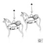 Akita with bear in Earrings, Body pendants - recycled .925 Sterling Silver