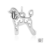 Poodle Necklace, Lamb cut, Body pendant - recycled .925 Sterling Silver
