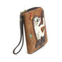 Slim Cat - Zip-Around Wallet  - Brown - Faux Leather