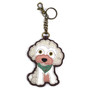 Key Ring/Bag Charm with coin purse - Poodle - Faux Leather