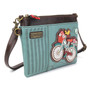 Bicycle with Bird - LaserCut Mini Cross Body Bag - Teal - Faux Leather