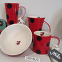 Mila-Design with a Smile Ceramic Series - Ladybug,  showing mugs and bowl