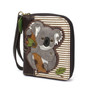 Koala - Zip-Around Wallet - Brown Stripes - Faux Leather