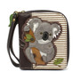 Koala - Zip-Around Wallet - Brown Stripes - Faux Leather