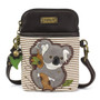 Koala - Small Phone /XBody Bag - Brown Stripes - Faux Leather