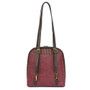 Convertible Backpack/Handbag - Paw print - Burgundy - Faux Leather