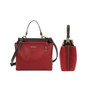 Charming Satchel - Handbag w. BagCharm Bee - Burgundy - Faux Leather