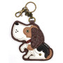 Key Ring/Bag Charm with coin purse - Beagle Dog - Faux Leather