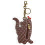 Key Ring/Bag Charm with coin purse - Slim Cat - Faux Leather