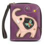 Elephant - Zip-Around Wallet - Purple - Faux Leather