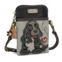 Black Cocker Spaniel - Small Phone / XBody Bag - Grey - Faux Leather