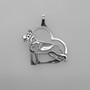 German Shepherd Heart Necklace, pendant - recycled .925 Sterling Silver