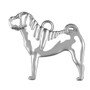 Chinese Shar Pei Necklace, Body pendant - recycled .925 Sterling Silver