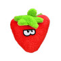 Strawberry Dog Toy - Duraplush - Non-Squeak - Red- made from recycled material