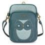 Owl - Mobile Phone Xbody Bag - RFID protected - Turquoise