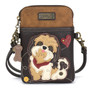 Shih Tzu - Small Phone / XBody Bag -Dark Brown - Faux Leather