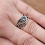 Wide Band Paw Ring - Lifelong Journey - solid recycled .925 Sterling Silver - made in USA