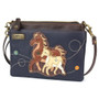 Horse and Foal - Mini Cross Body Bag - Navy - Faux Leather