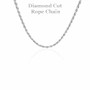 Rope Chain - Diamond Cut - 1.75mm - 45cm -  925 Silver