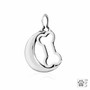 Bark at the moon - Moon w/Bone Necklace, pendant - recycled .925 Sterling Silver