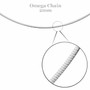 Flat Omega Chain reversible - 2mm - 40cm -  925 Silver