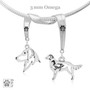 Dazzling 2 Charm Necklace Flat Coated Retriever - .925 Sterling Silver