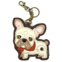 Key Ring/Bag Charm with coin purse - French Bulldog - Faux Leather