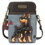 Doberman - Small Phone / XBody Bag - blue--grey - Faux Leather