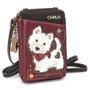 Westie Dog Wallet XBody Bag - Maroon - Faux Leather