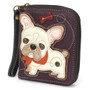 French Bulldog - Zip-Around Wallet - plum - Faux Leather
