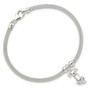 Dog Bracelet with Zirconia - 18cm - .925 Sterling Silver Mesh