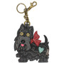 Key Ring/Bag Charm with coin purse - Scottish Terrier - Faux Leather