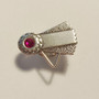 Award Ribbon Pin with Swarovski Crystal  Ruby - .925 Sterling Silver